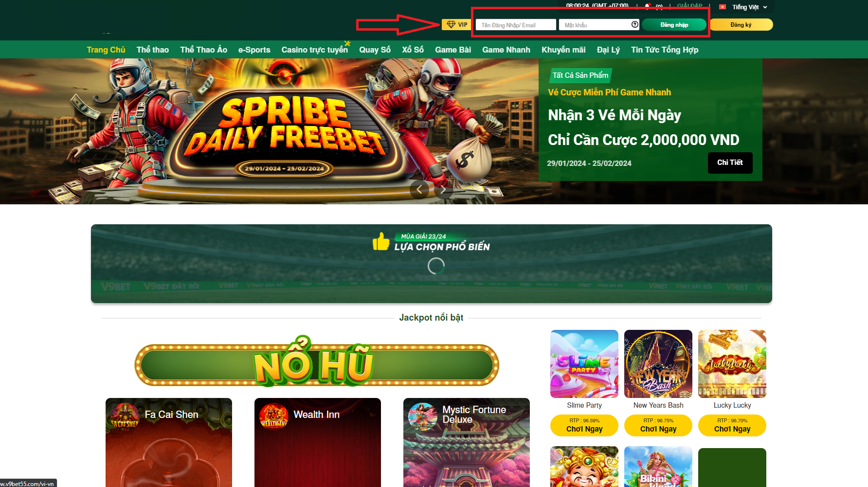 Đăng nhập nhanh chóng và trực quan vào tài khoản V9Bet của bạn